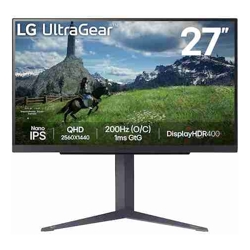 LG UltraGear 27GS85Q-B 27" QHD 180Hz Gaming Monitor - 2560x1440, IPS, 1ms, 200Hz OC, G-SYNC, FreeSync, DisplayHDR 400, Height Adjustable Stand, 1 Yr Wty (Ex Demo)
