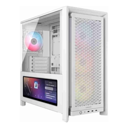 Corsair FRAME 4000D LCD RS ARGB Premium Mid-Tower PC Case- White, ATX/mATX/ITX/E-ATX, 486x490x239mm, 430mm GPU, 360mm rad, tempered glass