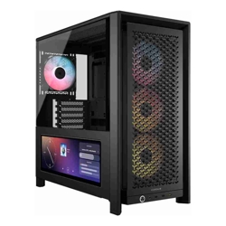 Corsair FRAME 4000D LCD RS ARGB Premium Mid-Tower PC Case - Black, ATX/E-ATX, TG panel, LCD, 430mm GPU, 170mm CPU clr, 360mm rad, USB-C, 2yr wty