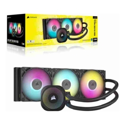 Corsair iCUE LINK TITAN 360 RX RGB AIO Liquid CPU Cooler - Black, 73.5 CFM, 2100 RPM, Aluminum Radiator, Copper Cold Plate, Intel/AMD Support