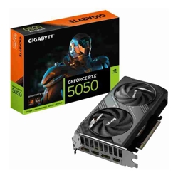 Gigabyte GeForce RTX 5050 WINDFORCE OC 8G, 20 Gbps, GDDR6, 128 bit, PCI-E 5.0, DirectX 12 API, PSU 550W, 8 Pin*1, DisplayPort 2.1b *2, HDMI 2.1b *2