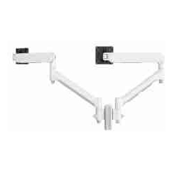 Atdec AWM Dual Monitor Mount solution on a 135mm Post - F Clamp - white