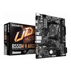 Gigabyte B550M H ARGB Micro-ATX AMD B550 motherboard with AM4 support, PCIe 4.0, DDR4 up to 5100MHz OC, HDMI 2.1, DP 1.4, M.2, and Gigabit LAN