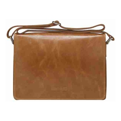 Marselisborg 14" Leather Messenger Business Laptop Bag Handcrafted Golden Tan Briefcase Durable Adjustable Shoulder Strap Fits 14" 13.3" 12" Notebook