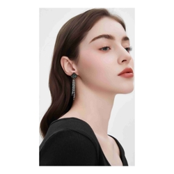  Handcraft Diamond-shaped with tassels earrings