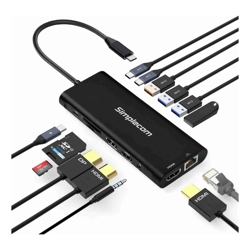 Simplecom CHT814 14-in-1 USB-C 4K Triple Display MST Docking Station with Dual HDMI DP