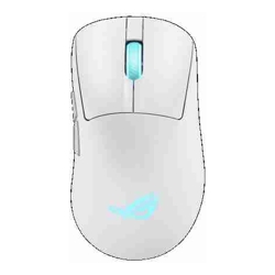 ASUS ROG Keris II Origin Gaming Mouse Moonlight White, ROG Micro Switch II, USB/Bluetooth/RF 2.4GHz, 8000Hz, AURA Sync, 2m paracord