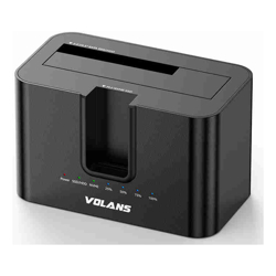 VOLANS VL-DS50 Dual Bay USB-C Aluminium Docking Station for 2.5"/3.5" HDD + M.2 SSD with Clone , 1 Year Warranty