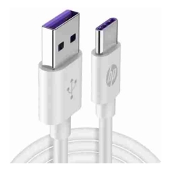 HP DHC-TC100 USB-A to USB-C Cable, Charge and Sync, 1M, White