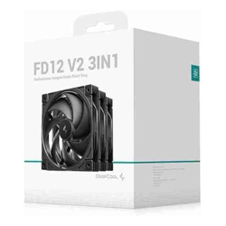 DeepCool FD12 V2 3IN1  120mm  Performance Integral Blade Silent Ring Case Fans, 4-pin PWM, 500~2500 RPM, Hydro Bearing