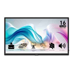MSI PRO MP165 E6 Black,15.6" IPS Portable Monitor - 2*USB-C, Mini HDMI, Speakers