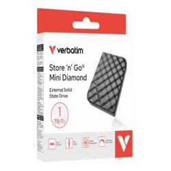 Verbatim 32024 Store'n'Go Mini Diamond SSD USB-C 512GB, USB 3.2 Gen 2, 1000MB/s Read/Write, USB Flash Drive, External SSD