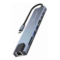 Oxhorn SuperSpeed 8-in-1 USB C to HDTV Adapter Hub 1xHDMI 4K 1xEtherne LAN 2 xUSB 3.0 Type C Type C (PD) Card Reader(TF/SD) Aluminum Dock Station