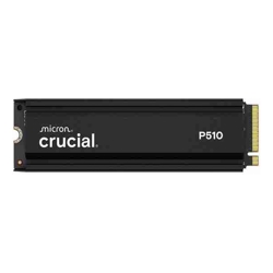 Crucial P510 2TB Gen5 2280 NVMe M.2 SSD Heatsink 10,000 / 8,700 MB/s R/W 1200TBW 1.4M IOPS 1.5M hrs MTTF Full-Drive Encryption 5yrs