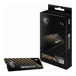 MSI SPATIUM M470 PRO PCIe 4.0 NVMe M.2 1TB SSD, Sequential Read up to 6000MB/s, Sequential Write up to 5000MB/s, 640 TBW, 5 Year Warranty FOR CC
