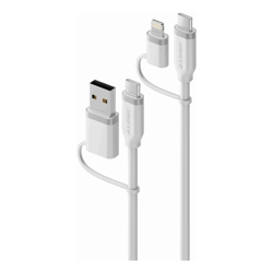 Elements Silicone 4-IN-1 USB 2.0 Cable 100W White-1.5m