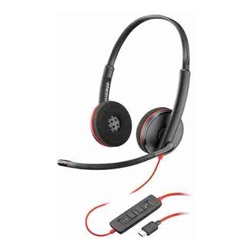 POLY BLACKWIRE 3220 STEREO USB -C HEADSET USB-C/A ADAPTER B ULK