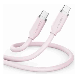 Elements Silicone 5A/240W USB2 USB-C to C Male Cable with cable tie 1m -Pink