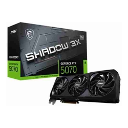 MSI GeForce RTX 5070 12G SHADOW 3X OC, Nvidia GeForce RTX 5070, 12GB GDDR7, Core Clock: 2557MHz, Cuda Core: 6144, 1xHDMI, 3xDP, PSU: 650W, PCIe5.0, 3 Year Warranty