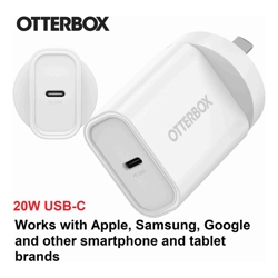 OtterBox 20W USB-C (Type I) PD Fast Wall Charger - White (78-81352), Compact, Drop Tested,Safe  Smart Charging,Best for Apple, 2 Years Warranty