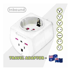 Sansai Universal Travel Adaptor 10A 240V 2400W 50Hz compatible for UK/USA/China/Japan/Italy and more other countries travel in Australia  New Zealand