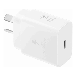 Samsung 25W GaN USB-C Fast Wall Charger - White(EP-T2510NWEGAU), 1x USB-C, Supports up to 25W, Compact  Travel-Ready, 1 Year Warranty