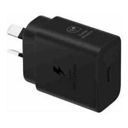 Samsung 25W GaN USB-C Fast Wall Charger - Black(EP-T2510NBEGAU), 1x USB-C, Supports up to 25W, Compact  Travel-Ready, 1 Year Warranty