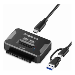 Simplecom SA516 NVMe/SATA Dual Protocol M.2 SSD and 2.5" SATA to USB Adapter 10Gbps