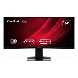 ViewSonic 34" Curved Docking Monitor with KVM Switch - 3440x1440 VA, 1500R, 120Hz, HDR10, USB-C 65W, DP, HDMI, RJ45, 3x USB-A, KVM, sRGB 121%