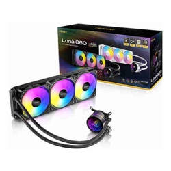 Antec Luna 360 ARGB Black, 360mm AIO, 3x120mm ARGB PWM Fans, 800-1800RPM, 67.62CFM, Intel LGA1700/1851, AMD AM4/AM5, 2Y Warranty