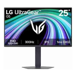LG UltraGear 25" IPS Full HD 300Hz Monitor, 1920x1080, IPS, 300Hz, 1ms GtG, HDR10, sRGB 99%, G-SYNC Compatible, FreeSync Premium, DP 1.4, 2xHDMI
