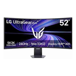 LG 52" UltraGear evo G9 5K2K 240Hz Gaming Monitor, 5120x2160, VA, 240Hz, 1ms, 1000R, HDR600, DCI-P3 95%, FreeSync Premium, DP 2.1, USB-C 90W
