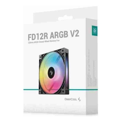 DeepCool FD12R ARGB V2 120mm Integral Blade Silent Ring Reverse-Blade Fan, 4-Pin PWM, 3-Pin 5V ARGB, Hydro Bearing
