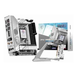 MSI MPG Z890I EDGE TI WIFI, Mini ITX, Intel LGA 1851, 2xDDR5, 4xM.2, 2xSATA 6Gb/s, RAID, 1xPCIe, 1xHDMI, 2xTB4 (Alt DP), GbE LAN, Wi-Fi 7+Bluetooth, 1xUSB-C, 7xUSB3.2, 3 Year Warranty