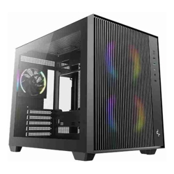 DeepCool CG330 MESH 3F High Airflow Dual Chamber Micro ATX Case, 3 Pre-Installed Fans,  USB3.0 x1,USB2.0 x1,Type-C x1,Audio x1
