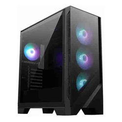 MSI MAG Forge 321R AirFlow ATX Mid Tower Case, Tempered Glass, Drive Bays: 1x2.5" or 2x2.5"/3.5", Expansion Slot: 7, Fan: 120mm, Motherboard Support: ATX / Micro-ATX / Mini-ITX, Black, 1 Year Warranty