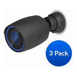 Ubiquiti AI Professional UniFi Protect Indoor/Outdoor 4K PoE Camera, 3Pack-OEM,  Black, Waterproof IP65, PoE+ Power, Max Power 11W, GbE RJ45 Port
