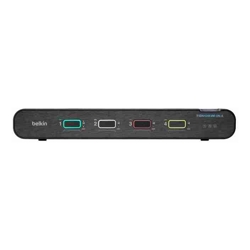 Belkin Universal 2nd Gen Secure KVM Switch, 4-Port Single Head w/ CAC - Black (F1DN104KVM-HA-4)