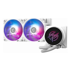 MSI MPG CORELIQUID P22 240 - WHITE, 240mm AIO CPU cooler with 2.1" IPS LCD, dual ARGB fans, and Intel LGA1700/1851  AMD AM4/AM5 support