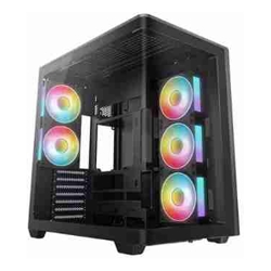 DeepCool CG590U 5F Sleek Showcase (one-piece curved glass) ATX Case,5 x Pre-installed ARGB Fans, USB3.0x2Gen2 Type-C x1Audio/Micx1
