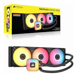 Corsair NAUTILUS II 360 RS ARGB Liquid CPU Cooler - Black, 360mm Rad, FlowDrive 2S Pump,  Fits AMD AM5/AM4  Intel LGA 1851/1700