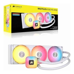 Corsair NAUTILUS II 360 RS ARGB Liquid CPU Cooler - White, 360mm Radiator, FlowDrive 2S Pump, 32 RGB LEDs, PWM, Zero RPM Mode, 5Yr Wty