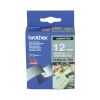 Brother TZE-MQL35 DECO Tape White On Light Grey 12mm x 5M Matt Lamination TZE Tape