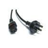 IEC Lock C13 to Australian 3-Pin Plug - 1m : Black Cable with Black Connector and Plug