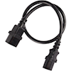 0.75m IEC C13 to C14 Extension Cord M-F: Black