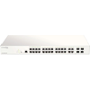 D-Link (DBS-2000-28P) 28-Port Gigabit Nucluas Cloud Managed PoE Switch with 28 RJ45 (24 PoE) and 4 Combo SFP ports. PoE budget 193 Watts.