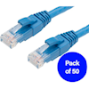 1.5m Cat6 RJ45-RJ45 Pack of 50 Ethernet Network Cable. Blue