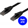1.5m Cat6 RJ45-RJ45 Pack of 10 Ethernet Network Cable. Black