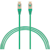 0.75m Cat6a RJ45 S/FTP Thin LSZH 30 AWG Network Cable. Green