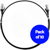 0.5m Cat6 Ultra Thin LSZH Pack of 10 Ethernet Network Cable. Black
